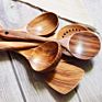 Healthy Non Stick Solid Durable Home Kitchen Serving Spoon Spatula Hanging Teak Wood Spatula Cooking Utensils Set