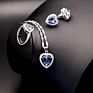 Heart Colorful Cubic Zircon Jewelry Sets for Women Wedding Pendant Necklace Ring Earring Set