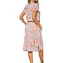 High-Waisted Breathable Milk Silk Casual Print round Collar Dress