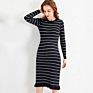 High Elasticity Knitting Casual Long Sleeve Stripe Maternity Clothes Dress for Pregnant Woman