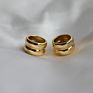 High End 18K Plain Gold Simple Double-Layer Chunky Statement Rings Stainless Steel Simple Gold Plated Jewelry