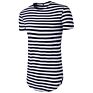 High Street Long Drop Tail Hip-hop Fit Men's Striped T-shirt Wholesale