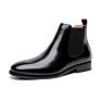 Hight Tip Brown Black No Lace Leather Increase Casual Boots Leather Genuine Leather Elevator Shoes for Men