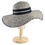 Ht-422 Elegant Lady Wide Brim Beach Straw Fedora Hat Manufacturers Temperament Floppy Cotton Women Straw Bucket Hat