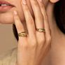 Hypoallergenic Women's Jewelry 18K Gold Plated Stainless Steel Chunky Twisted Croissant Dome Ring