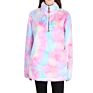 In-Stock Women Quarter Zip Tie Dye Pv Fleece Pullover