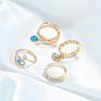 In Stock 4Pcs/Set Gold Plated Evil Eye Ring Set Women Jewelry