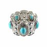 Indian Style Vintage Tibetan Silver Turquoise Bangle Butterfly Jewelry Cuff Wide Bracelet