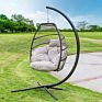 Indoor Luxury Rattan Chair Patio Egg Shape Hanging Set Lazy Swing Chairs for Sales