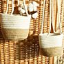 Indoor Rattan Durable Hanging Plant Baskets Flowers Pot Hanging Pots for Garden with Rope Handle