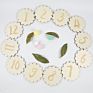 Infant Memory Card Flower Fridge Wooden Craft Laser Engraving Monthly Milestone Card