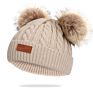 Infant Toddler Baby Knitting Woolen Hat Warm Pure Color Double Pom Pom Boys Girls Beanie Cap Kids Hats