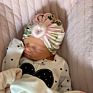 Ins Baby Donut Hat for Kids with Floral Print Knotted Turban Hat Baby Pullover Hat Instagram