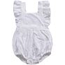 Ins Infant Toddler Ruffle Romper Fly Sleeve Sweet Princess Baby Girls Cotton Linen Rompers Infant Onesie Baby Clothes