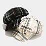 Ins Retro Classic Female Gatsby Flat Hats Autumn Plaid Newsboy Ivy Cap for Women