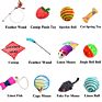 Interactive Set Plastic Cat Teaser Wand/Pole/Cat Tunnel/Feather Toy