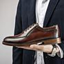 Italian Oxford Men's Business Dress Shoes Wedding Shoes Large Size Leather Lift Shoes