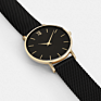 Japan Movt Quartz Watch Price Black Mesh Strap Gold Plated Ladies Watch