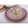 Japanese Style Pink and White round Stoneware Plates
