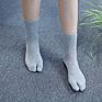 Japanese Women Cotton White Grey Black Tabi Flip-Flop Toe Socks