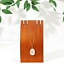 Jd Gemstone Copper Edging Necklace Oval Pendant Rose Quartz Jade Amazonite Gray Moonstone Semi-Precious Stone Jewelry