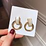 Jewelry 925 Silver Needle Korean East Gate Geometric round Earrings Temperament Cat's Eye Stone Earrings Ins Net Red Simple For