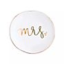 Jewelry Display Ceramic Trinket Jewelry Tray for Wedding Decoration Mold Pattern Print round Shape White Blank