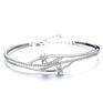 Jewelry Heart Design 925 Silver Ajustable Bangle Bracelet Women