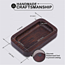 Jewelry Holder Key Dish Back Rectangle Mini Wood Ring Tray for Men