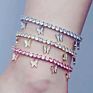 Jewelry Iced Out Diamond Link Butterfly Anklet Bling Rhinestone Crystal Tennis Chain Butterfly Ankle Bracelet