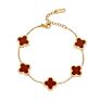Jewelry Luxury Gift Stainless Steel 18K Gold Women Lucky Flower Bracelet