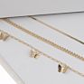 Jewelry Multilayer Butterfly Anklet Snake Chain Ankle Bracelet Gold Plated Anklets Women