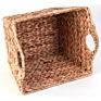 Jialan Rectangular Weave Wicker Rattan Basket Woven Water Hyacinth Storage Baskets with Cutout Handles