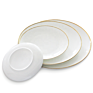 Jk Ceramics Plates Restaurant Gold Rimmed White Porcelain Dinner Plate Dishes Set