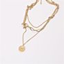 Joolim Coin Multi Layered Necklace Stainless Steel Statement Necklace Jewelry