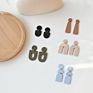 Juhu Original Stock Clay Paint Drop Earrings Simple Solid Color Design Geometric Acrylic Party Girl Jewelry