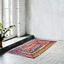 Jute Cotton Area Rug- 2X3 Feet Oval Hand Woven Multicolor Recycled Cotton Reversible Braided Rag Rug