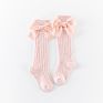 K1118204 1-8Y Kids Baby Knee High Girls for Children Princess Style Knit Toddler Cotton Long Socks with Velvet Bows