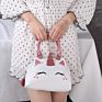 Kawaii Women Girls Small Glitter Handle Shaped Zipper Puller Unicorn Mini Tote Bag Handbags Casual Bag