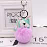 Kazufur Unicorn Fur Ball Bag Charm Pony Faux Fur Ball Keychain 8Cm