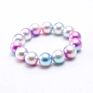 Kids Children 12Mm Cute Mermaid Beads Jewelry Fancy Tie Dye Acrylic Pearl Beaded Elastic Bracelets