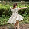 Kids Dress Casual Party Pinafore Flower Dress Ruffle Shoulder Floral Baby Girl's Dresses