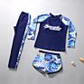 Kids Upf 50+ Rash Guard and Swimsuit Trunks Set Long Sleeve Rash Guard Top and Pants and Shorts 3 Pcs Set for Children Beachwear