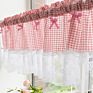 Kitchen Coffee Shop Curtain Wear-Pole Small Lattice Lace Short Curtain