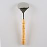 Kitchen Cooking Utensil Tableware Stainless Steel Long Bamboo Root Wooden Handle Heat Resistant Rice Soup Ladle Serving Spoon