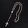 Komi Sell Rosary Glass Beads Necklaces Jesus Virgin Mary Catholic Religious Rosary Necklace for Pary