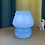 Korea Ins Style Striped Mushroom Table Lamp 7.48 Inches Murano Style Striped Glass Lamp Study Bedside Living Room Bedroom Decor