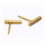 Korean Ladies Jewelry Simple 925 Sterling Silver Tiny Zirconia Statement Bar Stud Earrings for Women Men