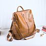 Korean Vegan Pu Leather Ladies Shoulder Bag anti Thief Backpack Bag Womens