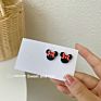 Korean Women Girls 925 Silver Post Cartoon Earring Cute Sweet Minnie Mickey Stud Earrings